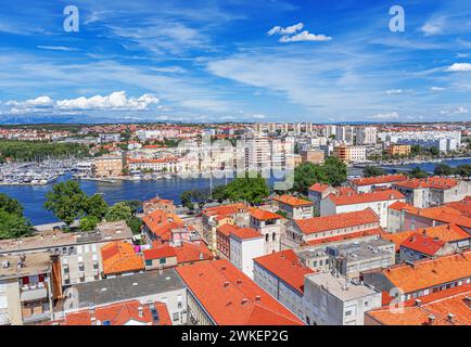 Panoramic view of the old city from above. Zadar, Croatia. Stock Photo