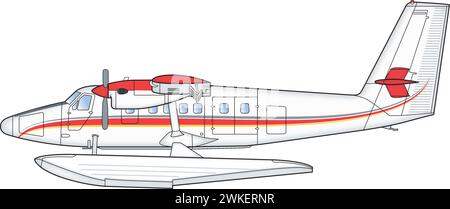 Kanadisches zweimotoriges Wasserflugzeug Stock Vector
