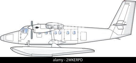 Kanadisches zweimotoriges Buschflugzeug Stock Vector