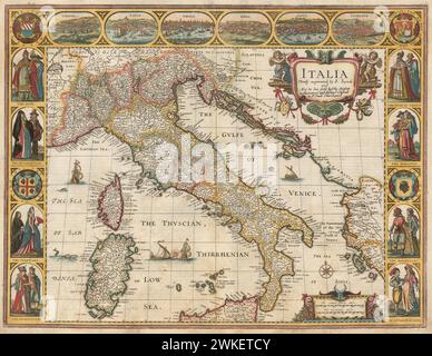 17th century Map of Italy Stock Photo - Alamy