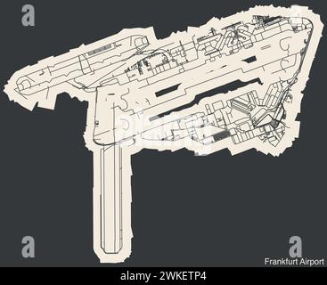 Terminals layout plan of the FRANKFURT AM MAIN AIRPORT (FRA), FRANKFURT Stock Vector