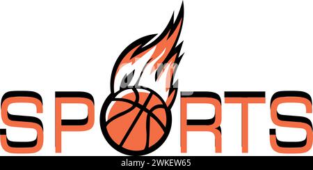 Vector Image of Professional Basketball with Basketball Players, Clean modern simple look. sport, ball, bounce, Stock Vector