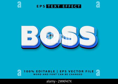 boss editable text effect vector Stock Vector