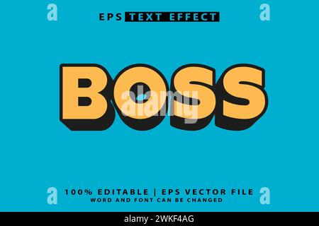 boss editable text effect vector Stock Vector