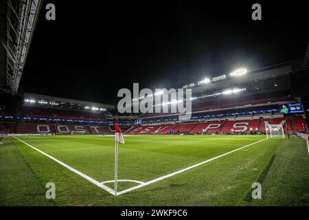 EINDHOVEN - Overview of the Phillips stadium prior to the UEFA Champions League eighth final match between PSV Eindhoven and Borussia Dortmund at the Phillips stadium on February 20, 2024 in Eindhoven, Netherlands. ANP | Hollandse Hoogte | Bart Stoutjesdijk Stock Photo