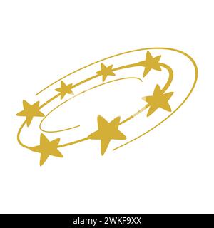 Golden Stars Dizzy Symbol Stock Vector