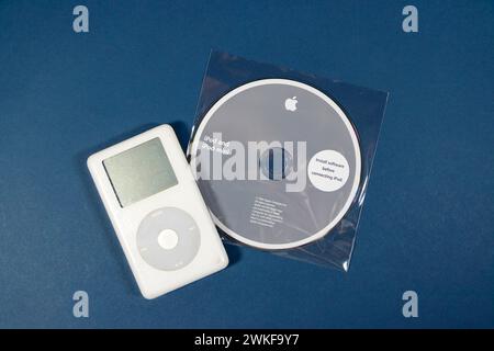 classic vintage white Apple iPod 40 Gb with CD disk and box