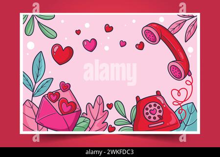 hand drawn valentine s day background design vector illustration Stock Vector