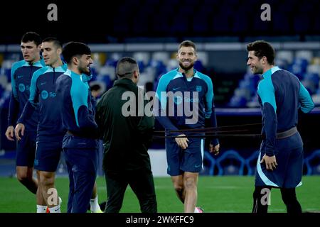 Napoli, Italia. 20th Feb, 2024. Foto Alessandro Garofalo/LaPresse 20 febbraio 2023 Napoli, Italia sport calcio Champions League 2023/2024 - stadio Diego Armando Maradona allenamento Barcelona Nella foto: Febraury 20, 2024 Naples, Italy sport soccer - Champions League 2023/2024 - Diego Armando Maradona stadium. Training Barcelona In the pic: Credit: LaPresse/Alamy Live News Stock Photo