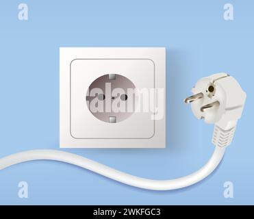 Wall socket and electric plug, vector Stock Vector