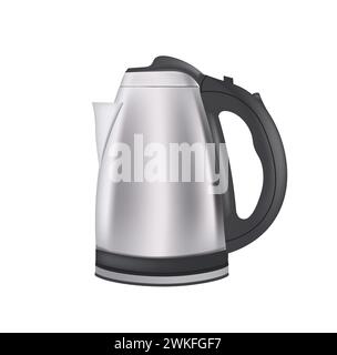 Kitchen kettle stainless steel. vector Stock Vector