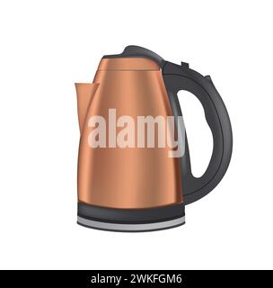 Kitchen kettle stainless steel. vector Stock Vector