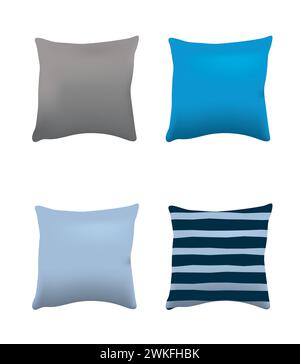 Four pillow set. vector illustration Stock Vector