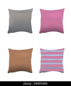 Four pillow set. vector illustration Stock Vector