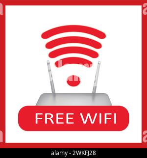 Free wi fi icon with router, vector Stock Vector