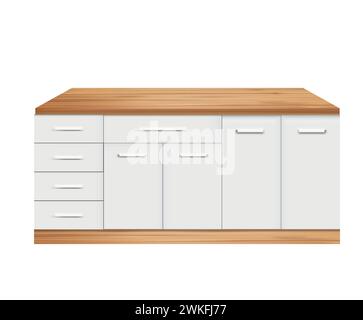 Home chest or kitchen cabinet, vector Stock Vector