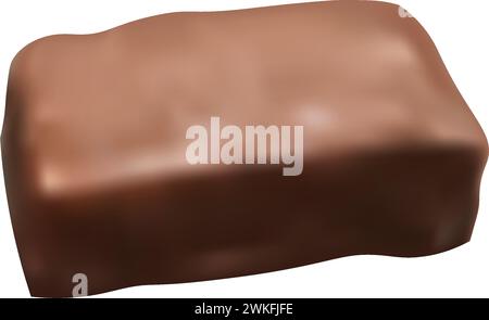 Chocolate candy bar on white background, vector Stock Vector