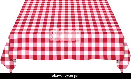 Empty red and white checkered tablecloth. vector Stock Vector