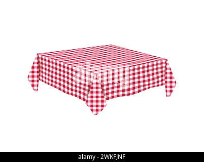 Red and white checkered tablecloth. vector Stock Vector