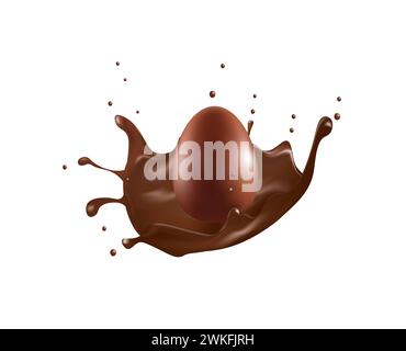 Chocolate splash on white background. vector illustration Stock Vector