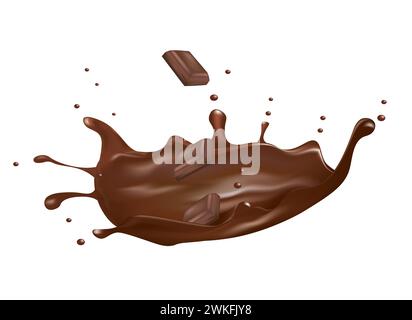 Chocolate splash on white background. vector illustration Stock Vector