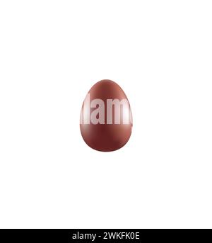 Chocolate Easter egg on white background, vector Stock Vector