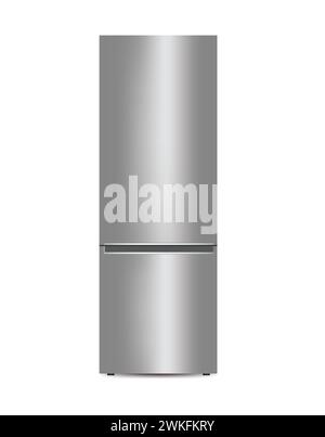 Grey kitchen refrigerator. vector illustration Stock Vector