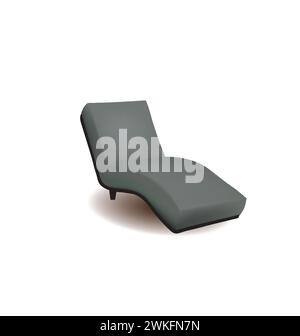 Gray sofa chair on white background, vector Stock Vector