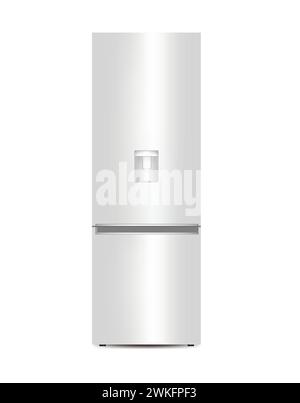 White refrigerator with water dispenser, vector Stock Vector