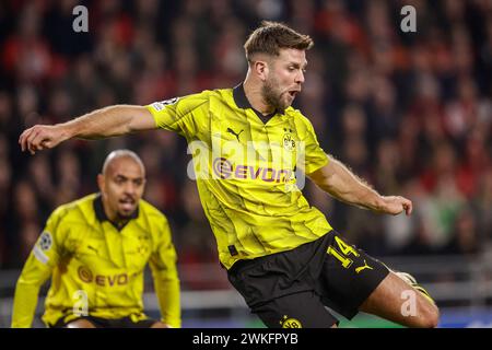 Eindhoven, Netherlands. 20th Feb, 2024. EINDHOVEN, NETHERLANDS - FEBRUARY 20: Niclas Fullkrug of Borussia Dortmund kicks the ball during the UEFA Champions League First Leg match between PSV and Borussia Dortmund at Philips Stadion on February 20, 2024 in Eindhoven, Netherlands. (Photo by Broer van den Boom/Orange Pictures) Credit: Orange Pics BV/Alamy Live News Stock Photo