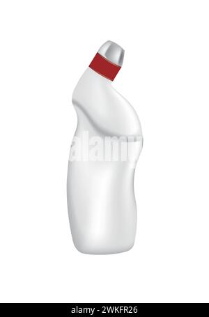 White plastic bottle for toilet cleaning, vector Stock Vector