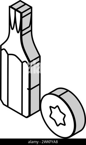 torx drive screwdriver bit line icon vector illustration Stock Vector ...