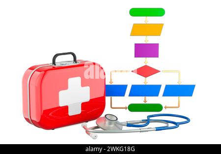 Algorithm treatment, concept. 3D rendering isolated on white background Stock Photo