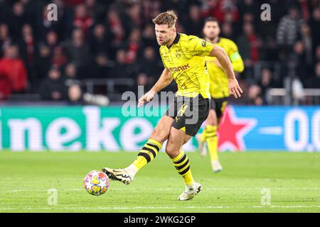 Eindhoven, Netherlands. 20th Feb, 2024. EINDHOVEN, NETHERLANDS - FEBRUARY 20: Niclas Fullkrug of Borussia Dortmund makes a pass during the UEFA Champions League First Leg match between PSV and Borussia Dortmund at Philips Stadion on February 20, 2024 in Eindhoven, Netherlands. (Photo by Peter Lous/Orange Pictures) Credit: Orange Pics BV/Alamy Live News Stock Photo