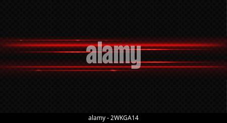 Neon scanner lights isolated on transparent black backdrop Stock Vector