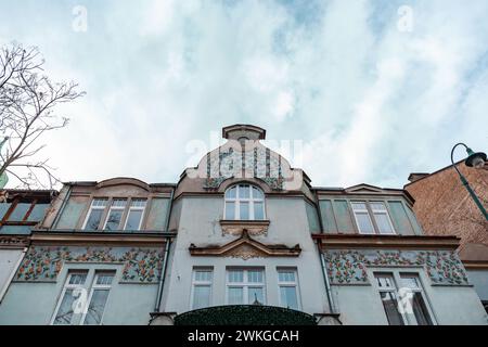 Art nouveau architectural detail from the streets in Sarajevo, Bosnia and Herzegovina. Stock Photo