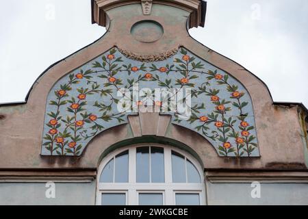 Art nouveau architectural detail from the streets in Sarajevo, Bosnia and Herzegovina. Stock Photo