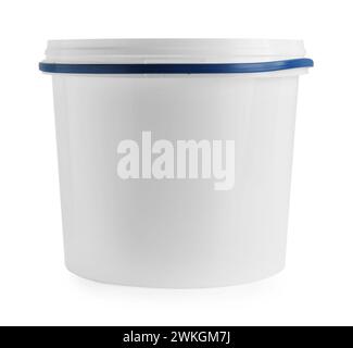 One blank plastic bucket isolated on white Stock Photo