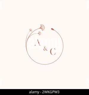 AC wedding monogram logo designideas as inspiration Stock Vector
