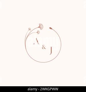 AJ wedding monogram logo designideas as inspiration Stock Vector