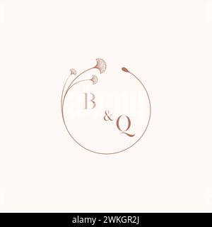 BQ wedding monogram logo designideas as inspiration Stock Vector