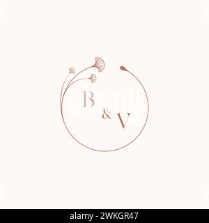 BV wedding monogram logo designideas as inspiration Stock Vector
