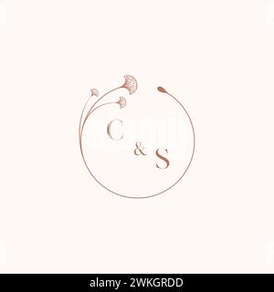 CS wedding monogram logo designideas as inspiration Stock Vector