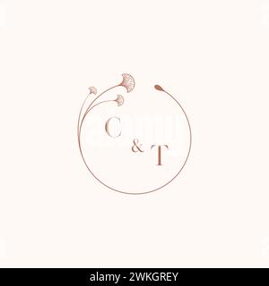 CT wedding monogram logo designideas as inspiration Stock Vector