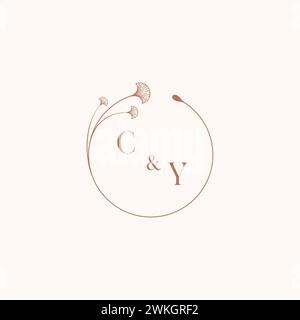 CY wedding monogram logo designideas as inspiration Stock Vector