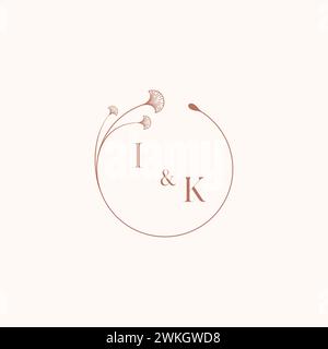 IK wedding monogram logo designideas as inspiration Stock Vector