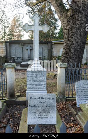 The Trinitatisfriedhof cemetery in Dresden's Johannstadt district is one of the city's burial grounds originally laid out as an epidemic cemetery Stock Photo