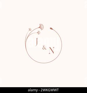JN wedding monogram logo designideas as inspiration Stock Vector