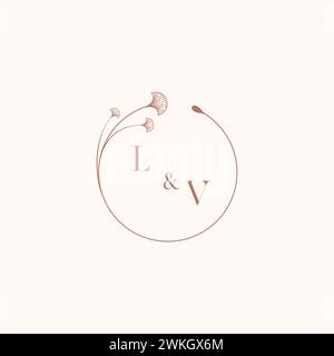 LV wedding monogram logo designideas as inspiration Stock Vector