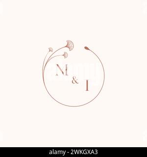 MI wedding monogram logo designideas as inspiration Stock Vector